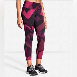 Brooks Women's Formation Crop Geometric Running Tights Size L